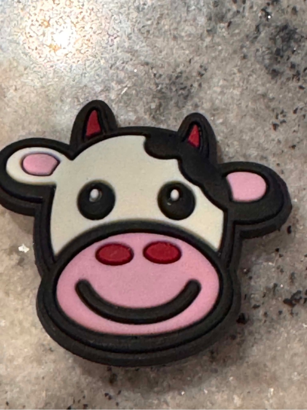 CROCS Pink and White Cow Jibbitz Charm